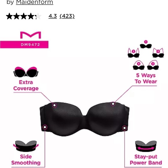 Maidenform Strapless Push Up Bra 34D - Picture 2 of 2